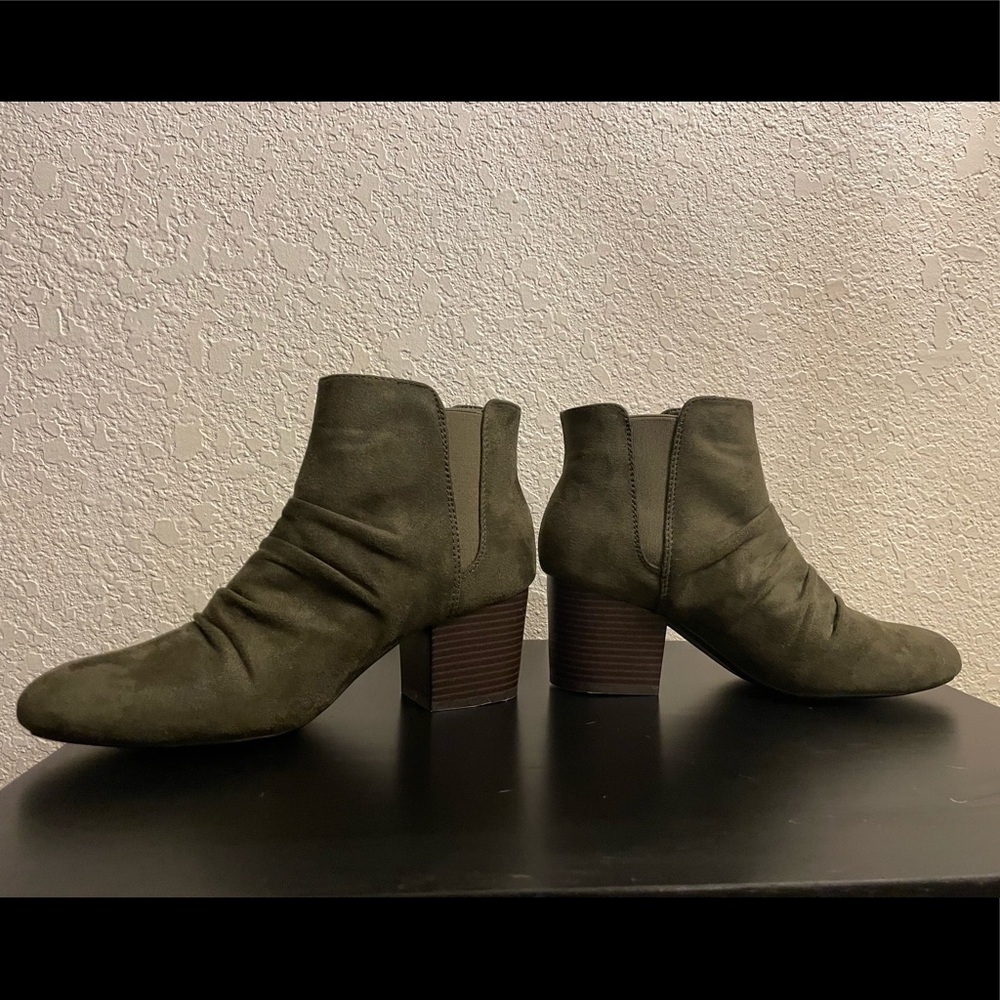 Cato green ankle boots
